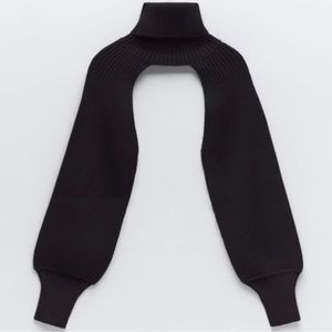 Zara Black Ribbed Knitted Neck / Arm Sweater
